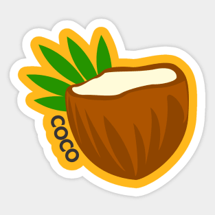 Coconut Fruit Puerto Rico Caribbean Tropical Latino Food Sticker